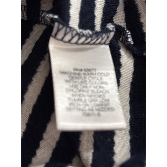 Liz Claiborne Texture Knit Black Off White Striped Women's XL Stretch Blouse - Picture 3 of 10